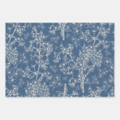 Grasmere Garden  Blauw Botanisch Patroon Inpakpapier Vel (Voorkant 3)