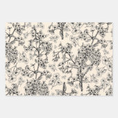 Grasmere Garden  Botanisch Patroon Black Inpakpapier Vel (Voorkant 2)