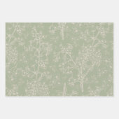 Grasmere Garden Botanisch Patroon in Sage Inpakpapier Vel (Voorkant 3)