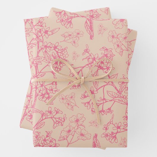 Grasmere Garden  Modern Botanisch Patroon Inpakpapier Vel (In situ)