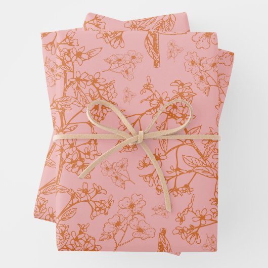 Grasmere Garden Modern Botanisch Patroon Inpakpapier Vel (In situ)