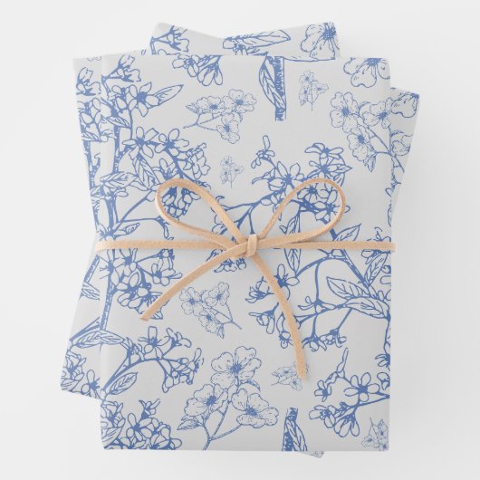 Grasmere Garden  Modern Botanisch Patroon Inpakpapier Vel (In situ)