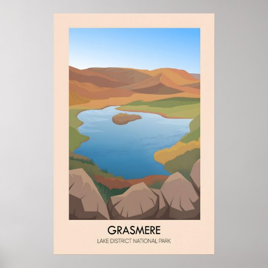 Grasmere Lake District Reisposter Poster (Voorkant)
