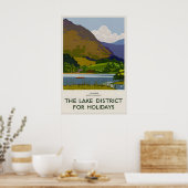 Grasmere Lake District Vintage Reisposter Print (Keuken)