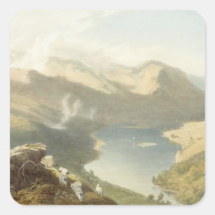 Grasmere uit Langdale Fell uit 'The English Lak' Vierkante Sticker