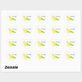 Grasparkiet Geelgroene Aquarel Hart Sticker (Vel)
