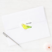 Grasparkiet Geelgroene Aquarel Hart Sticker (Envelop)