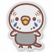 Grasparkiet / Normale grijze vrouwelijke Sticker (Voorkant)