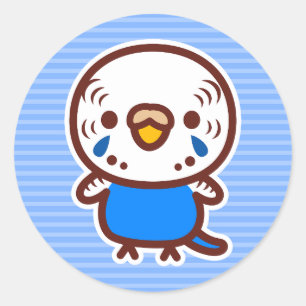Grasparkiet / Normale kobalt vrouw Ronde Sticker