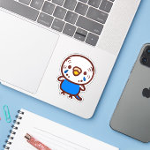 Grasparkiet / Normale kobalt vrouw Sticker (Laptop met iPhone)
