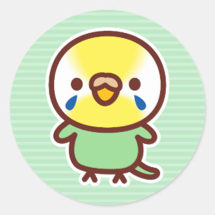 Grasparkiet / Pastel regenboog groene vrouw Ronde Sticker
