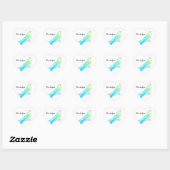 Grasparkiet Waterverf Blauw Hart Sticker (Vel)