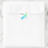 Grasparkiet Waterverf Blauw Hart Sticker (Tas)