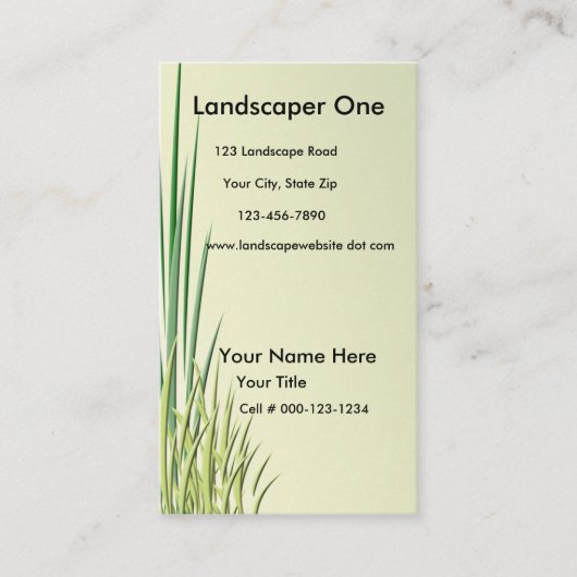 Grass Border Left Artwork Visitekaartje (Voorkant)
