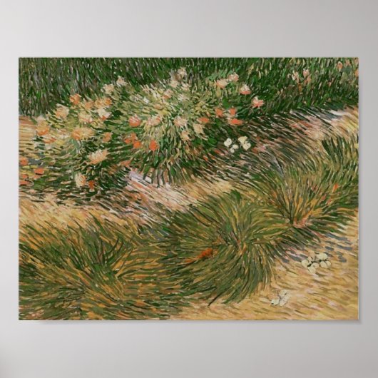 Grass & Butterflies (F460) Van Gogh Fine Art Poster (Voorkant)