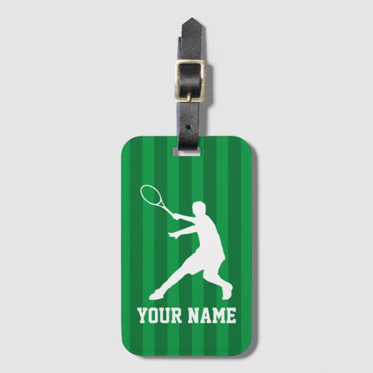 Grass court tennis player champion custom name bagagelabel (Voorkant (verticaal))