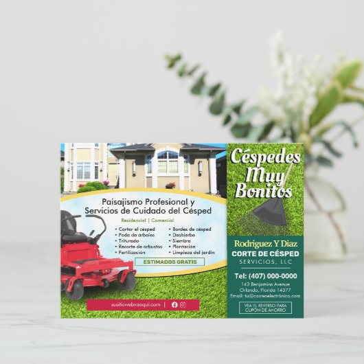 Grass Cutting Landscape 4,5 x 6,25 inch Menu (Staand voorkant)