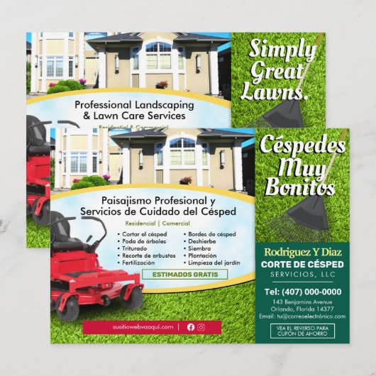 Grass Cutting Landscape 4,5 x 6,25 inch Menu (Voorkant / Achterkant)