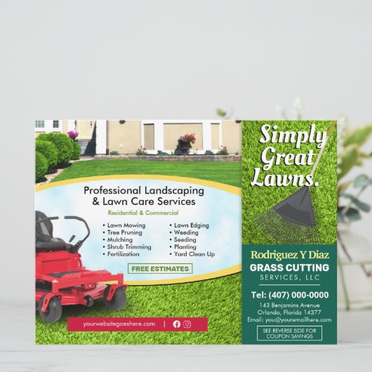 Grass Cutting Landscape 8,75 x 6,5-inch EDDM Menu (Staand voorkant)