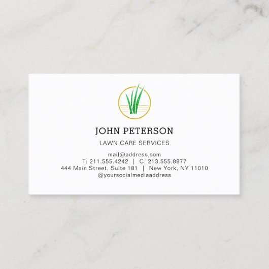 Grass Cutting Logo Visitekaartje (Achterkant)