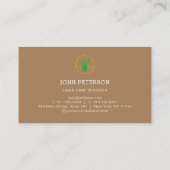 Grass Cutting Service Brown Visitekaartje (Achterkant)