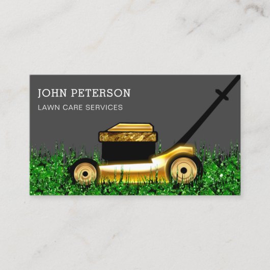 Grass Cutting Service Grey Visitekaartje (Voorkant)