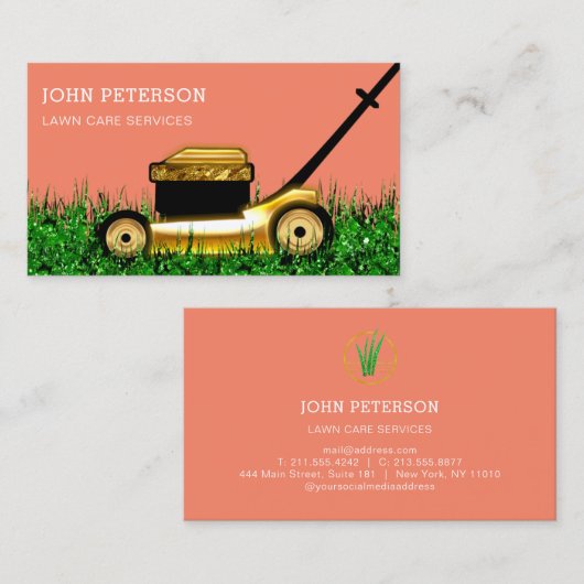 Grass Cutting Service Modern Visitekaartje (Voorkant / Achterkant)