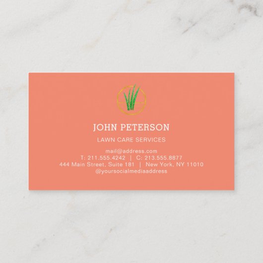 Grass Cutting Service Modern Visitekaartje (Achterkant)