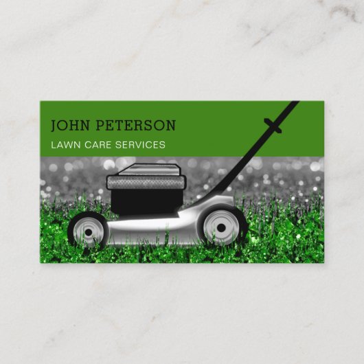Grass Cutting Service Silver Visitekaartje (Voorkant)