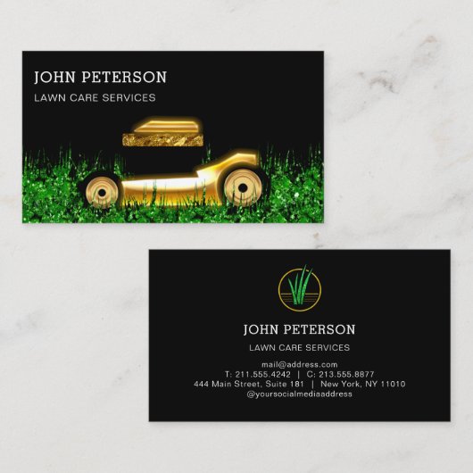 Grass Cutting Services Gold Visitekaartje (Voorkant / Achterkant)