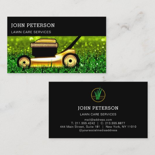 Grass Cutting Services Mint Visitekaartje (Voorkant / Achterkant)