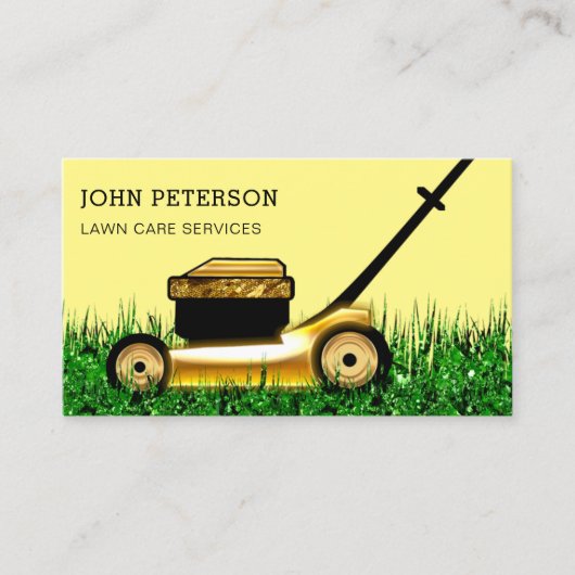 Grass Cutting Services Yellow Visitekaartje (Voorkant)