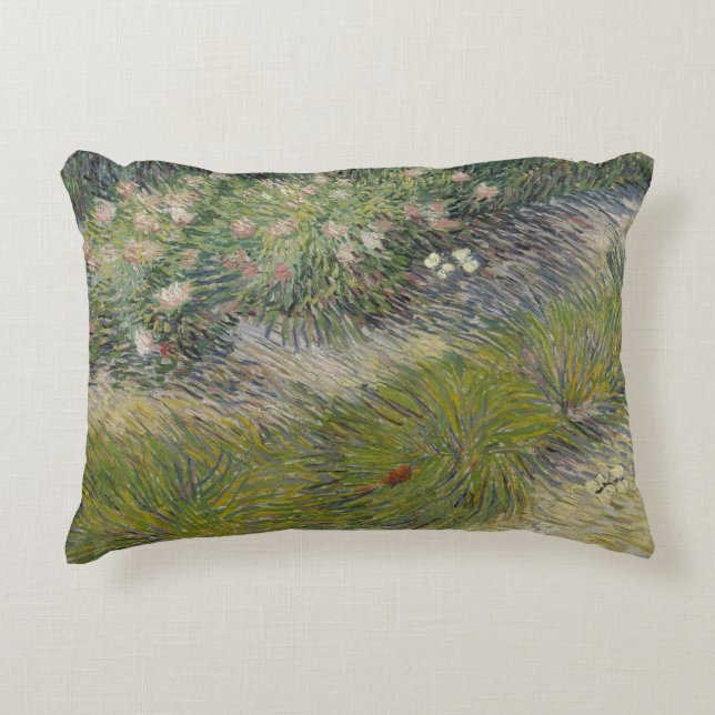Grass en Butterflies van Vincent van Gogh Accent Kussen (Voorkant)