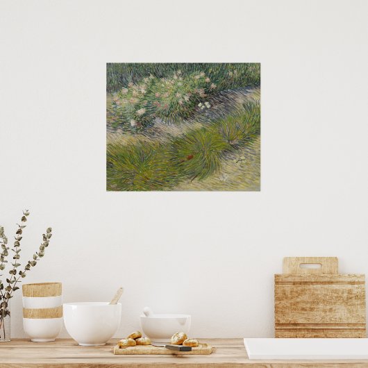 Grass en Butterflies van Vincent van Gogh Poster (Keuken)