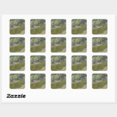 Grass en Butterflies van Vincent van Gogh Vierkante Sticker (Vel)