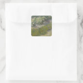 Grass en Butterflies van Vincent van Gogh Vierkante Sticker (Tas)