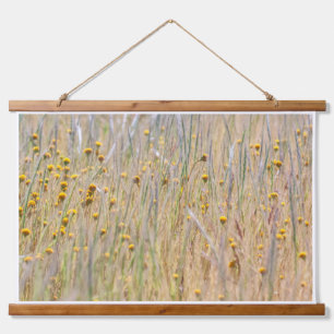 Grass en Goldfield Wildflowers Hangend Wandkleed