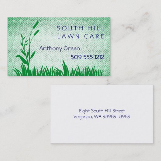 Grass en Weed Textured Look Achtergrond Business C Visitekaartje (Voorkant / Achterkant)