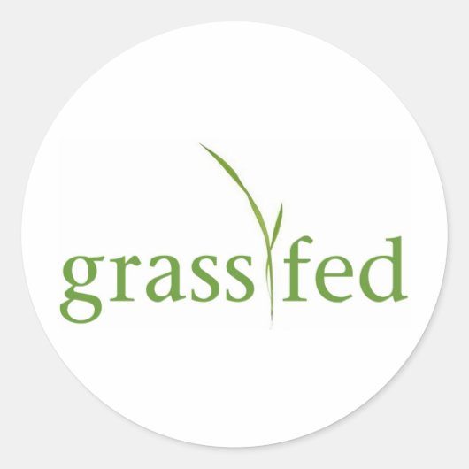 Grass Fed Ronde Sticker (Voorkant)