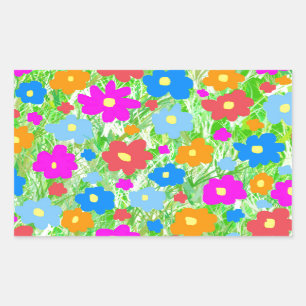 Grass FlowerPower Rechthoekige Sticker