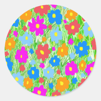 Grass FlowerPower Ronde Sticker