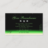 Grass Green Black Gradient Sparkle Jewels Initiale Visitekaartje (Achterkant)