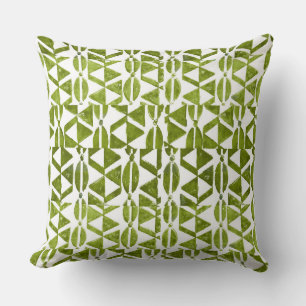 Grass Green Block Print Accent Pillow Kussen