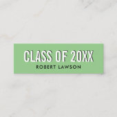 Grass Green Chic Class Afstuderen Name Card Mini Visitekaartje (Voorkant)