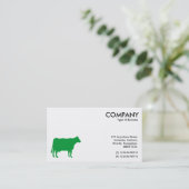 Grass Green Cow Symbol - White Visitekaartje (Staand voorkant)