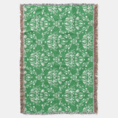 Grass Green en White Damask Deken (Voorkant Verticaal)