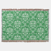 Grass Green en White Damask Deken (Voorkant)