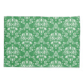 Grass Green en White Damask Kussensloop (Achterkant-Links)