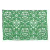 Grass Green en White Damask Kussensloop (Achterkant-Rechts)