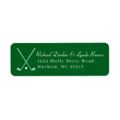 Grass Green Golf Theme Retour Adres Label (Voorkant)